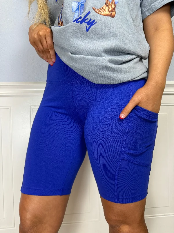 Pocket biker shorts- royal