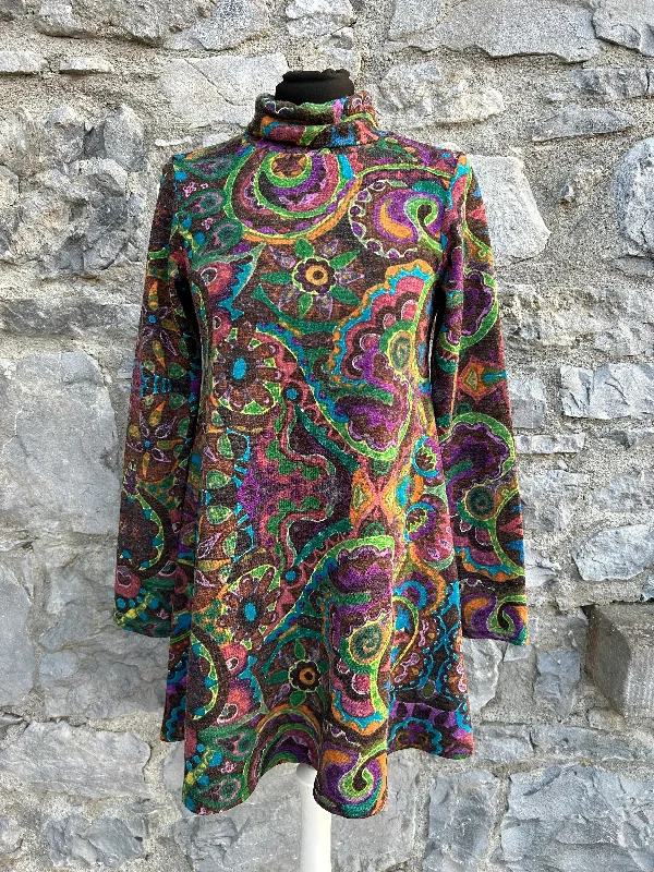 70s colourful paisley tunic uk 8