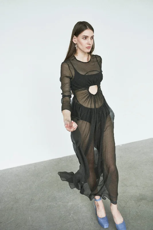 Silk chiffon cutout dress Mainia