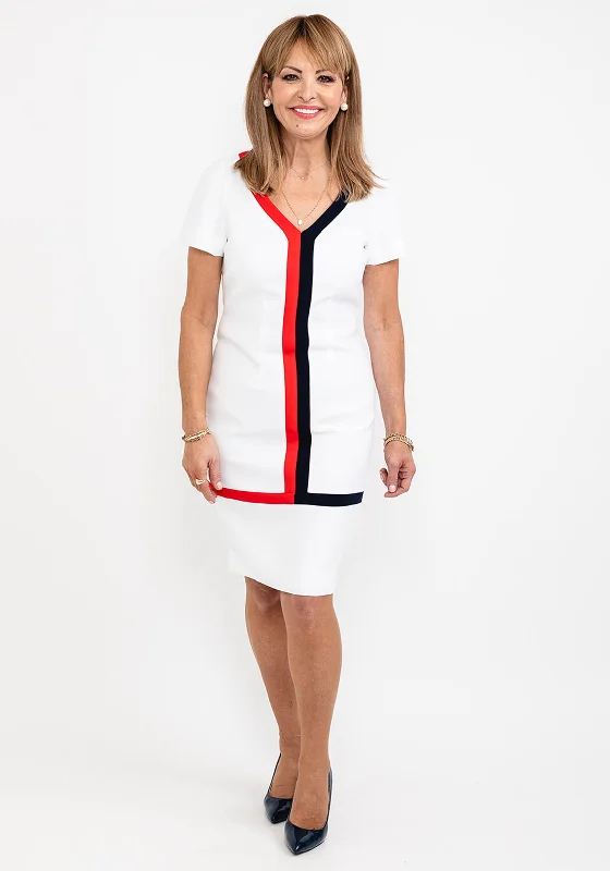 Badoo Tunic Style Pencil Dress, White Multi