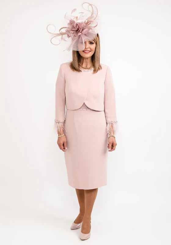 Couture Club Beaded Pencil Dress & Bolero, Pink