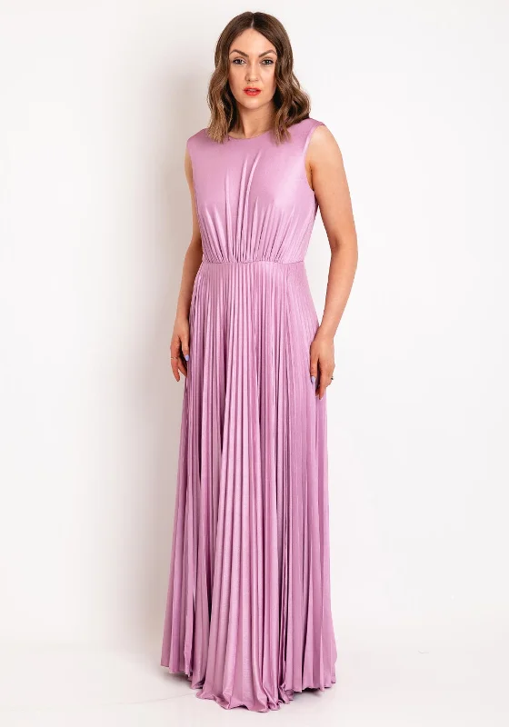 EDAS Josefine V- Back Pleated Floor Length Dress, Lilac