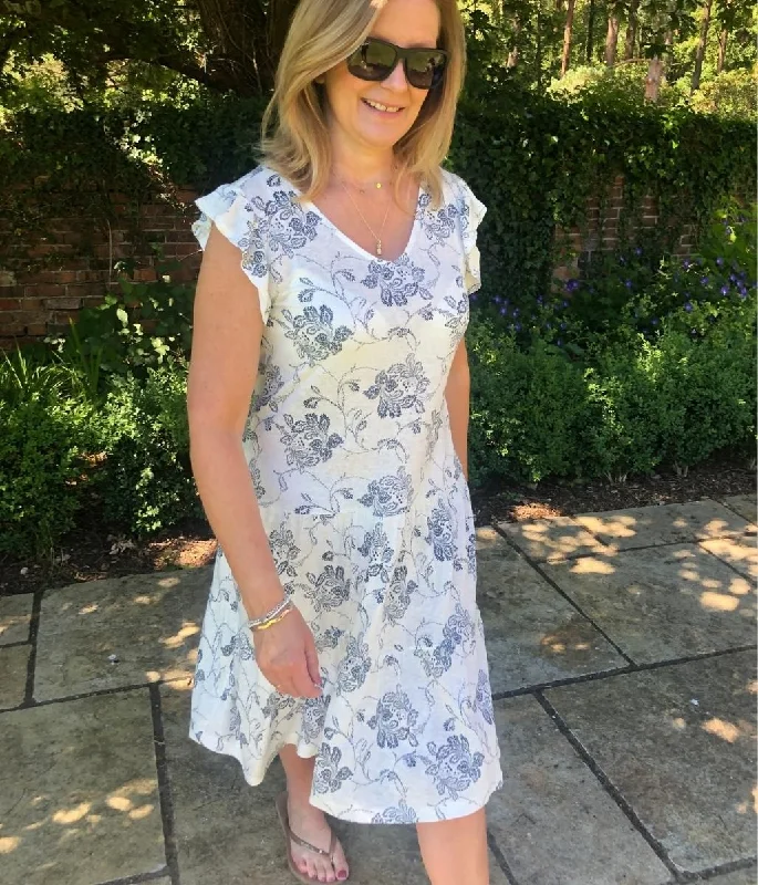 Ivory Linen Blend Dress