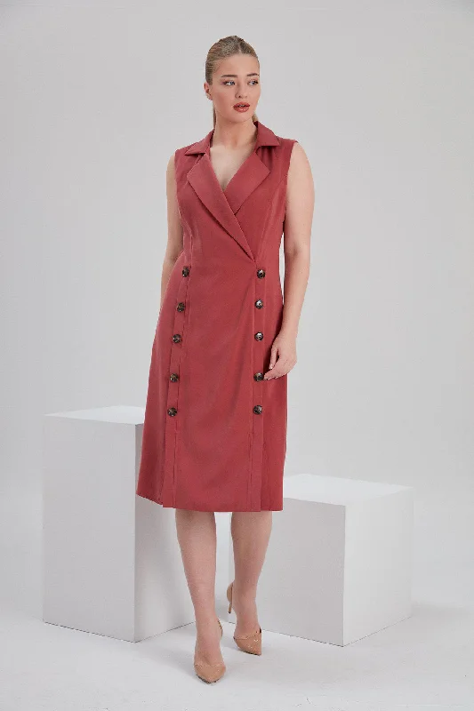 Modal Len Sustainable Dress in Red Modal Fabric
