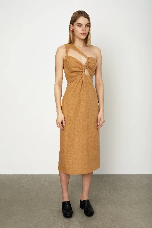 Amber Sustainable Linen Cutout Dress Mituva
