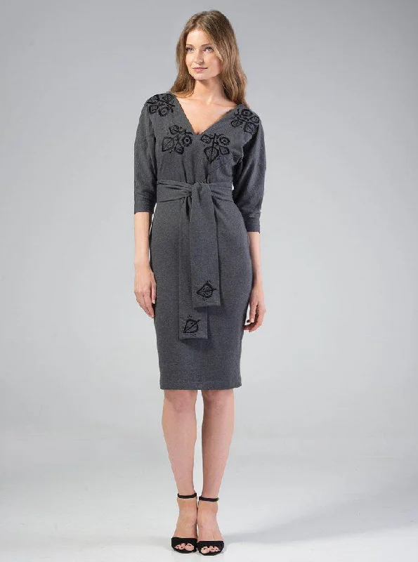 MERIKE Grey Organic Cotton Dress