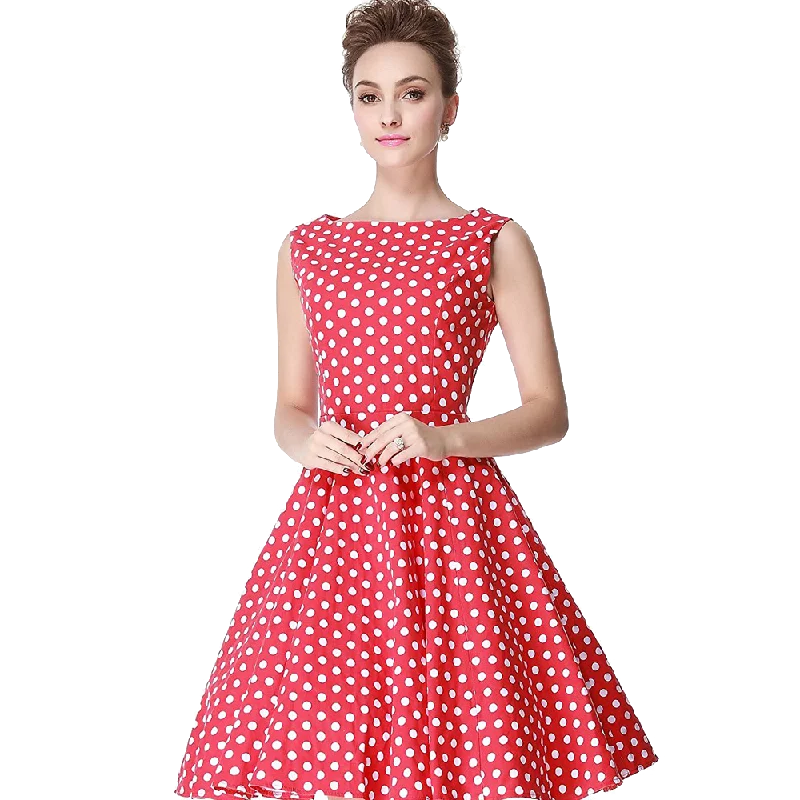 pink and whote doted dress