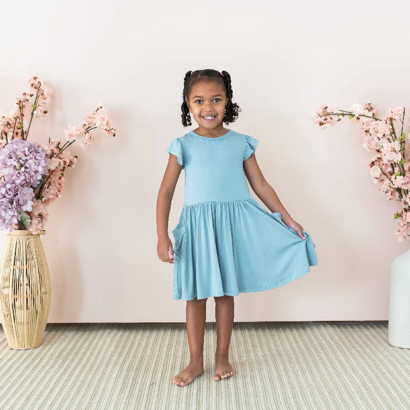 Pocket Dress in Dusty Blue