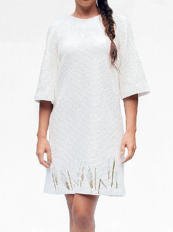 RIIS White Organic Cotton Dress