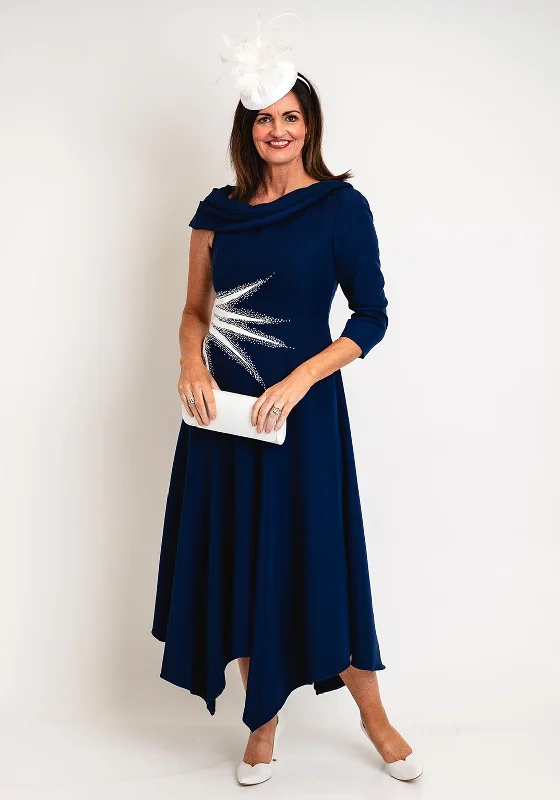 Veni Infantino Embellished Bodice High Low Dress, Navy