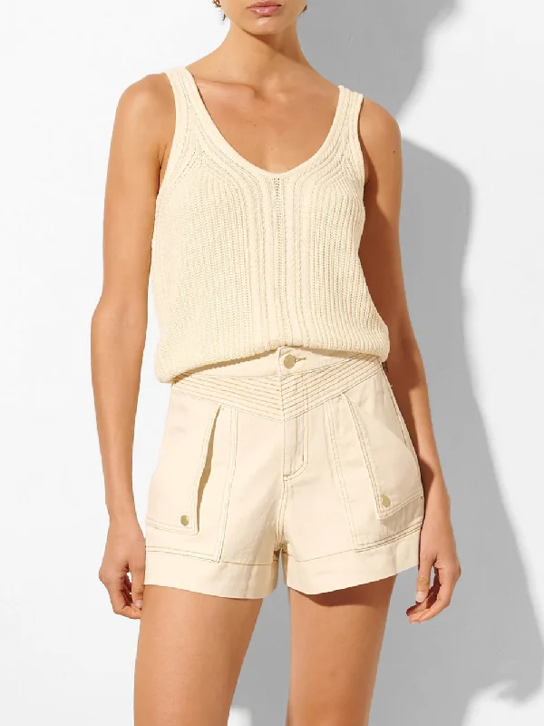 Celene Denim Short - Cream
