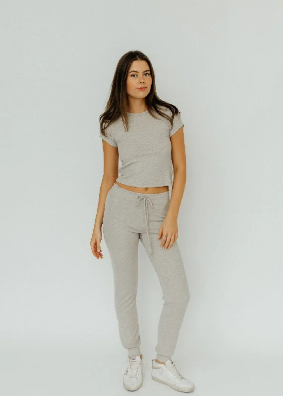 Éterne Drawstring Pant in Heather Oatmeal