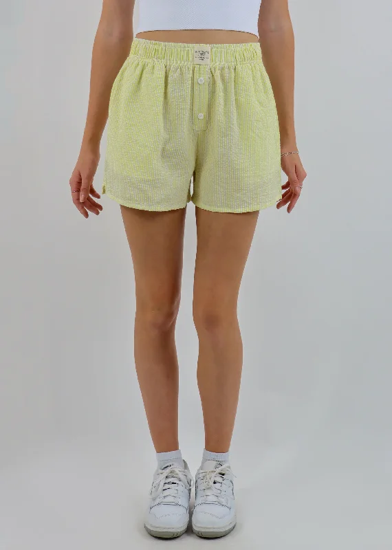 I'll Be Fine Seersucker Boxer Shorts ★ Yellow