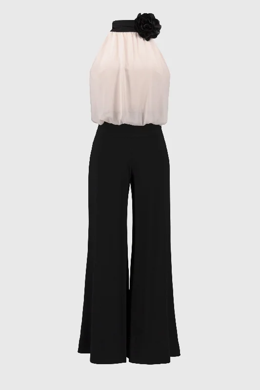 JOSEPH RIBKOFF MACIE SLEEVELESS ROSE JUMPSUIT - ROSE/BLACK