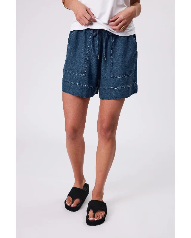 Marlow Chambray Short - Dark Denim