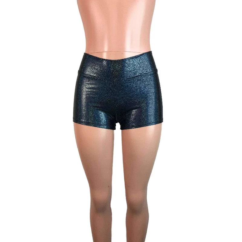 MID Rise Booty Shorts - Black Sparkle