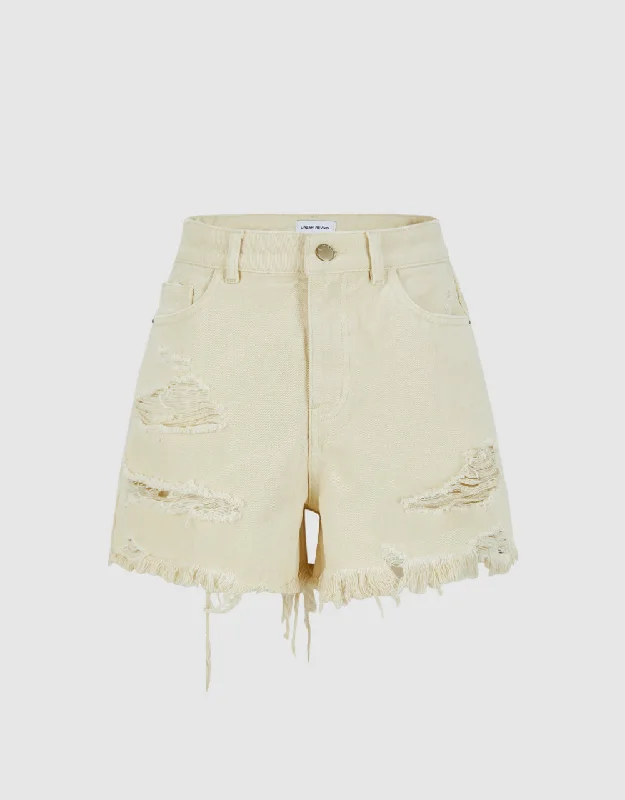 Raw Hem Denim Shorts