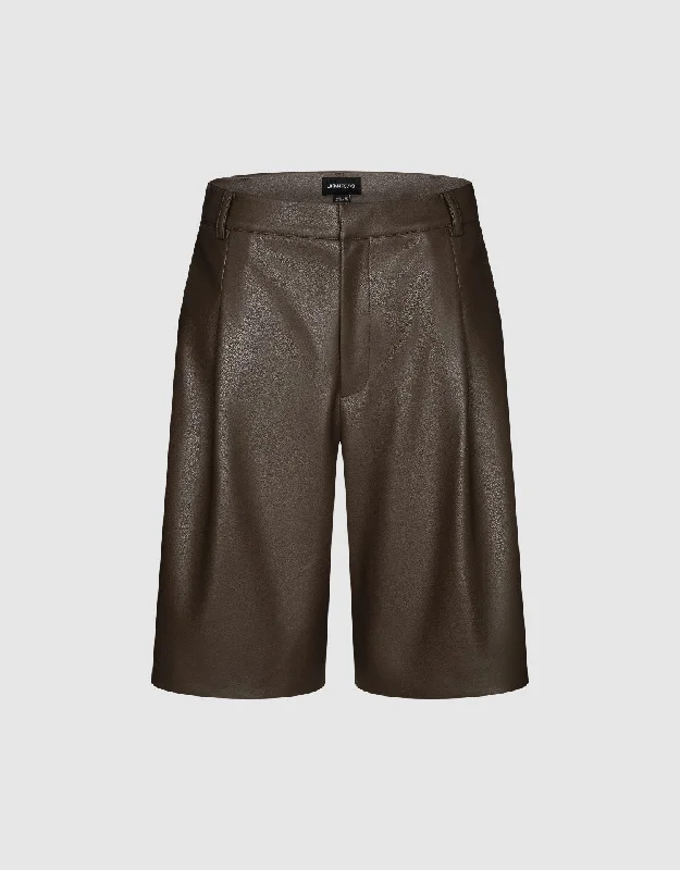 Vegan Leather Shorts