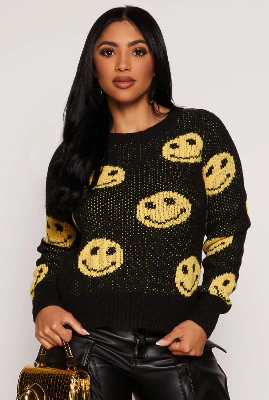Smiley Print Sweater