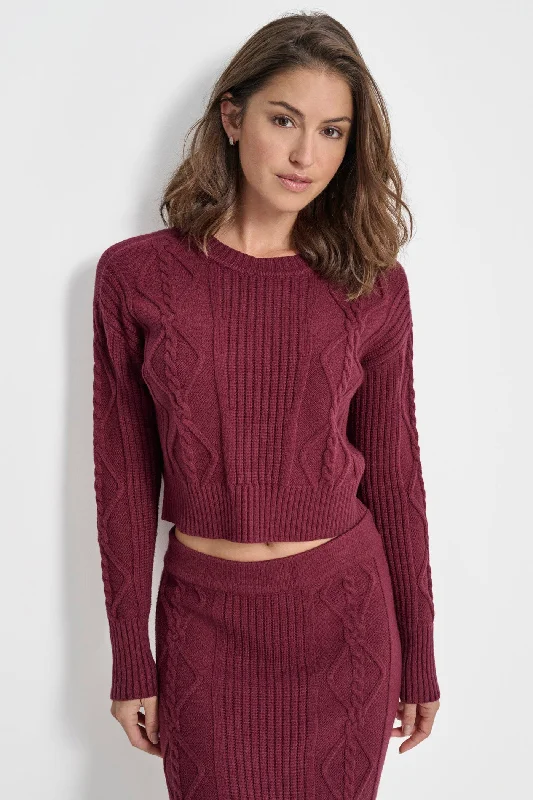 CABLE AND RIB CROP SWEATER