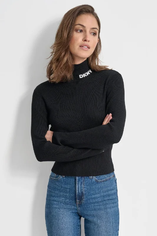 RIB LOGO MOCK NECK