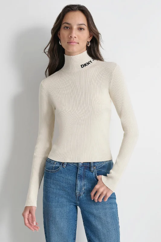RIB LOGO MOCK NECK