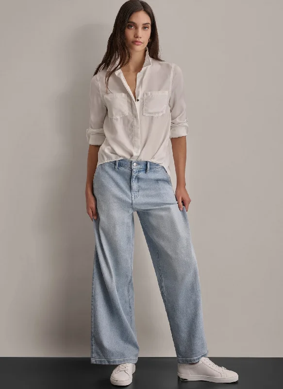 SPLIT BACK BUTTON FRONT SHIRT