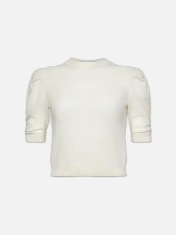 LWSW1595c FRAME Rouched Sleeve Cashmere Swewater