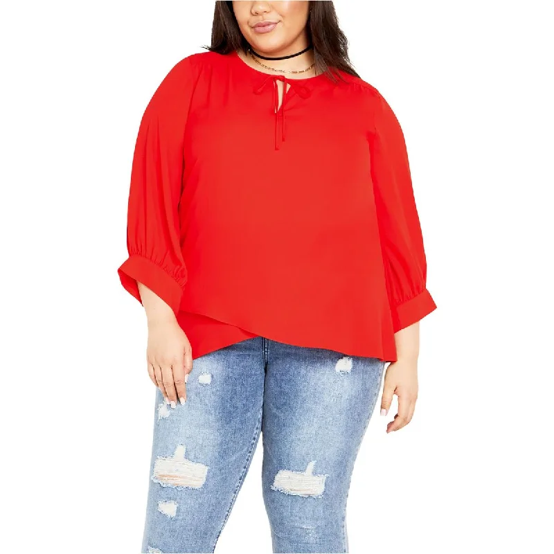 City Chic Womens Monica Hi-Low Polyester Blouse