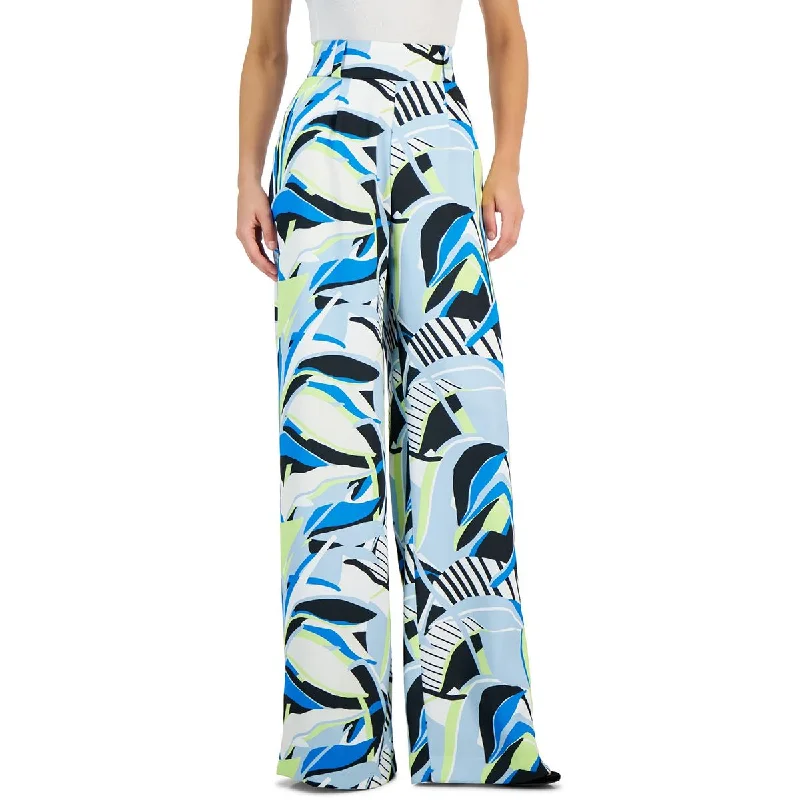 Hugo Boss Womens Geometric Recycled  Wide Leg Pants