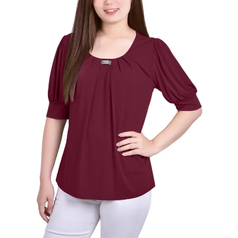 NY Collection Womens Petites Office Professional Blouse