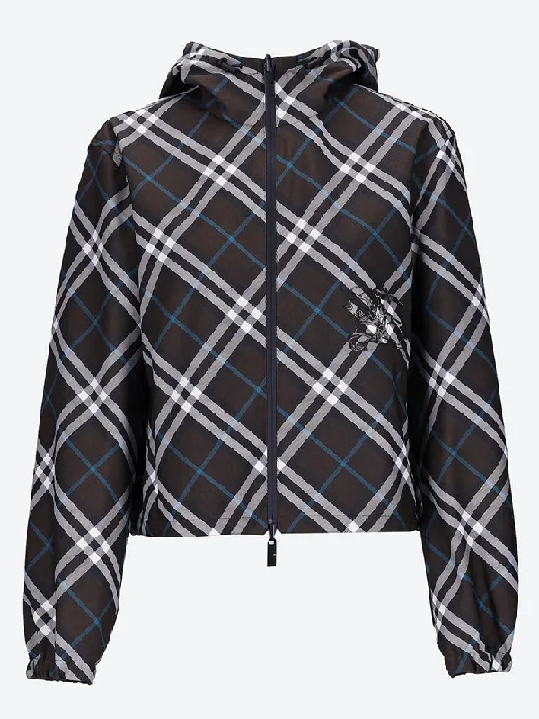 Hooded check jacket