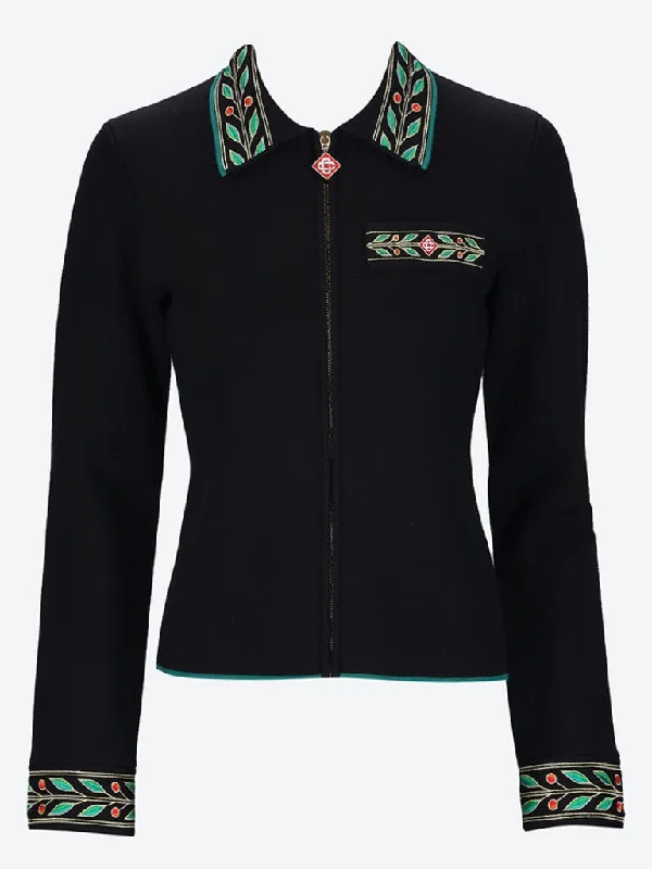 Merino wool embroidered  laurel jacket