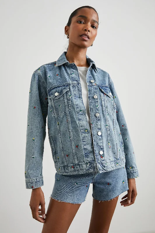 GROVE BOYFRIEND TRUCKER JACKET - FLOWER FIELD