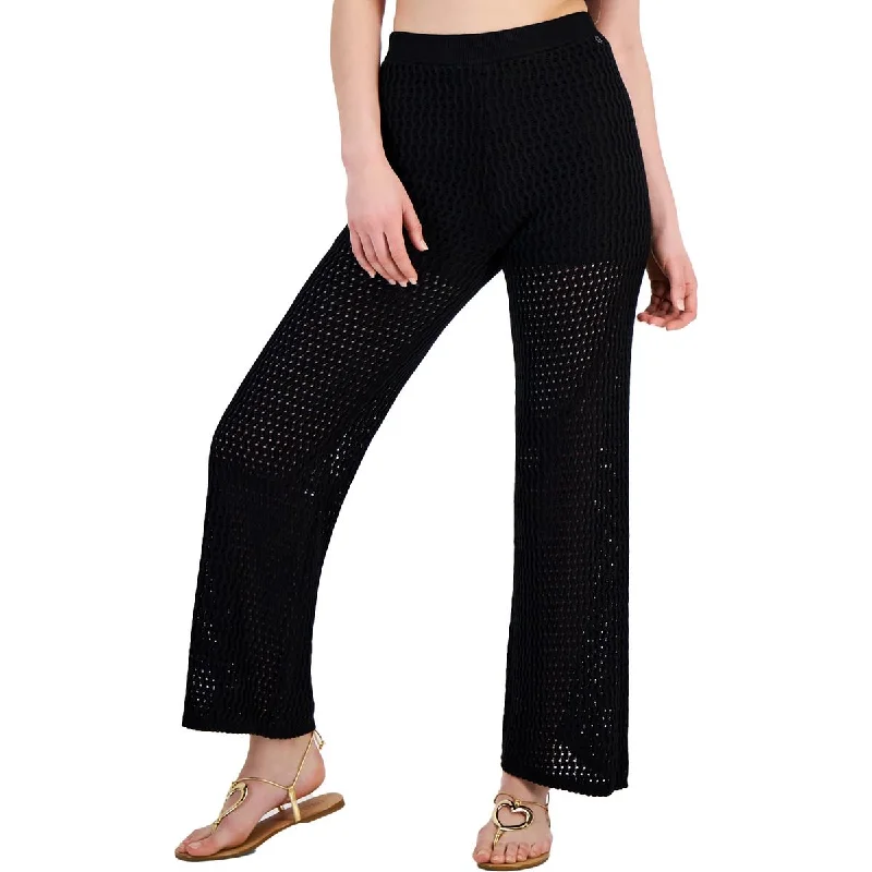 Guess Womens Crochet Knit Wide Leg Pants