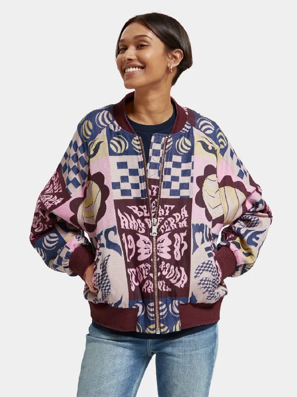 Oversized jacquard bomber