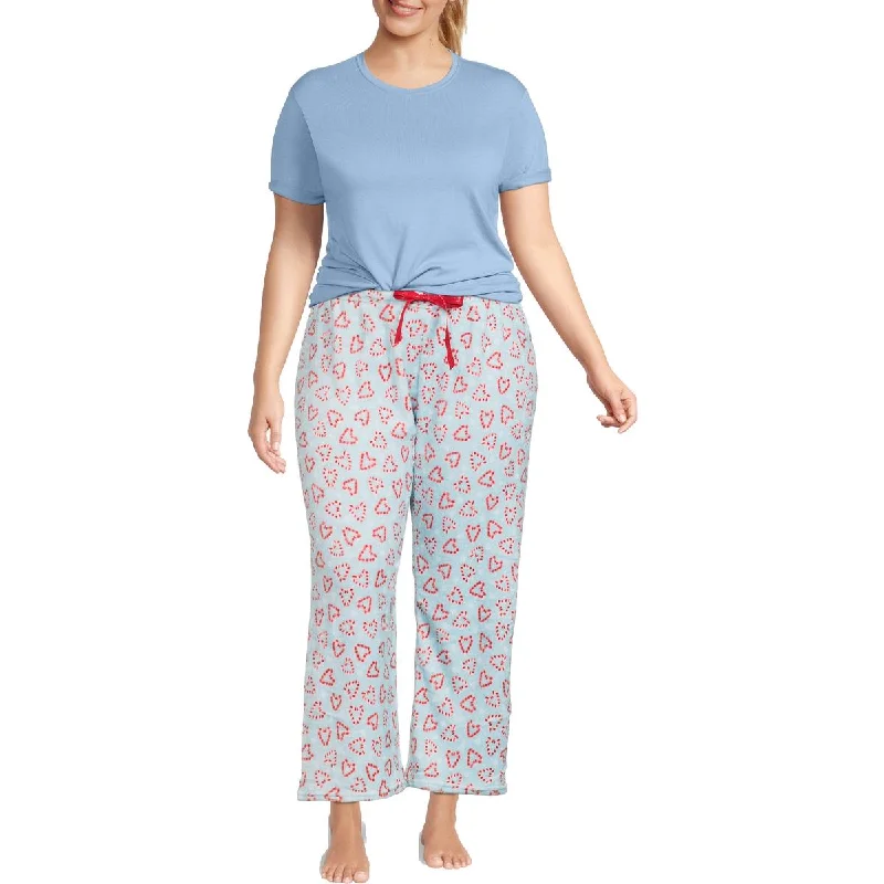 NYC Underground Women's Printed Plush Straight Leg Lounge Pants