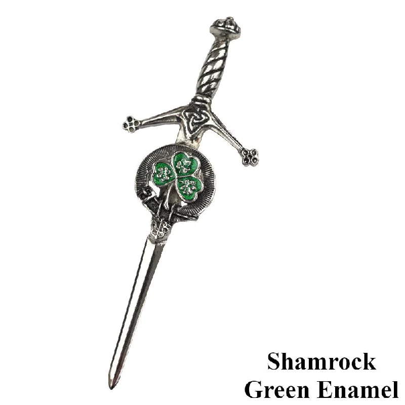 Crest Kilt Pin - Shamrock (Green Enamel)