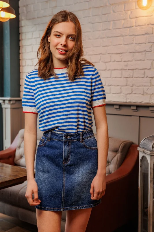 Denim Skirt in Indigo